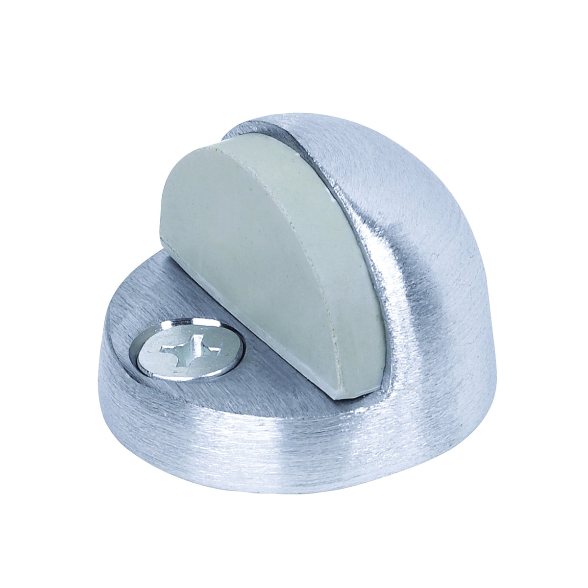 Tell Manufacturing DT100032 High-Dome Door Stop, 1-3/4 in Dia Base, Brass, Satin Chrome