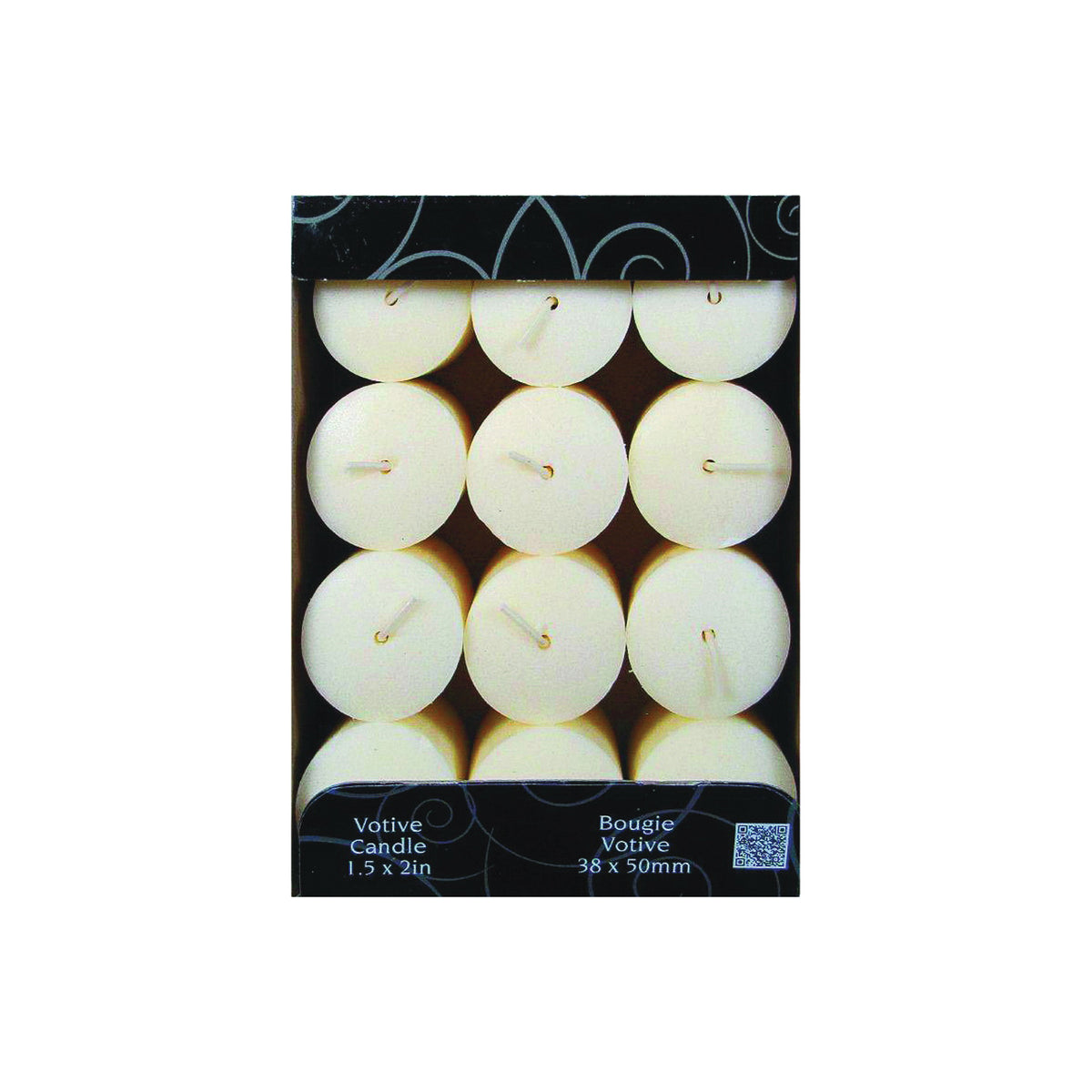 CANDLE-LITE 1276570 Scented Votive Candle, Creamy Vanilla Swirl Fragrance, Ivory Candle, 10 to 12 hr Burning