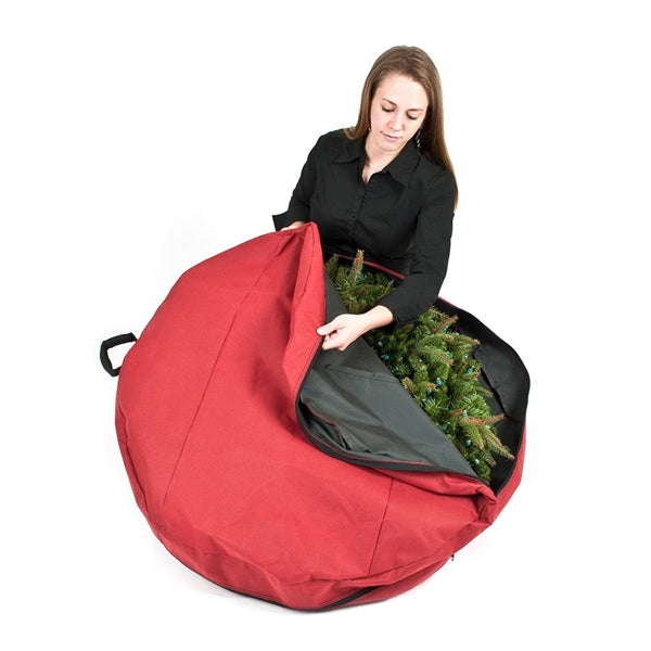 Treekeeper SB-10154 Wreath Storage Cover, 30 in, 30 in Capacity, Polyester, Red
