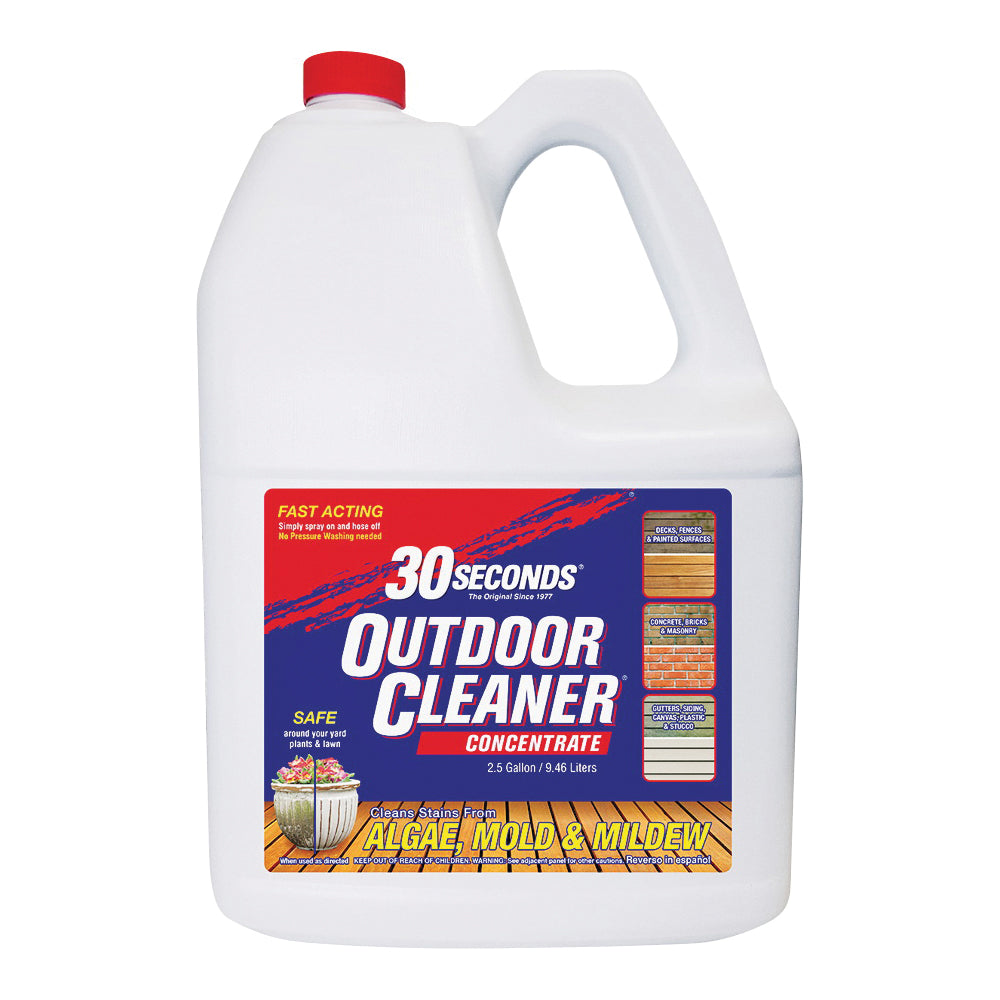 30 SECONDS 2.5G30S Outdoor Cleaner, 2.5 gal Bottle, Liquid, Light Yellow