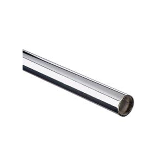 Knape &amp; Vogt KV 750 750 5 96 Round Closet Rod, 1-5/32 in ID x 1-5/16 in OD Dia, 96 in L, Steel, Chrome