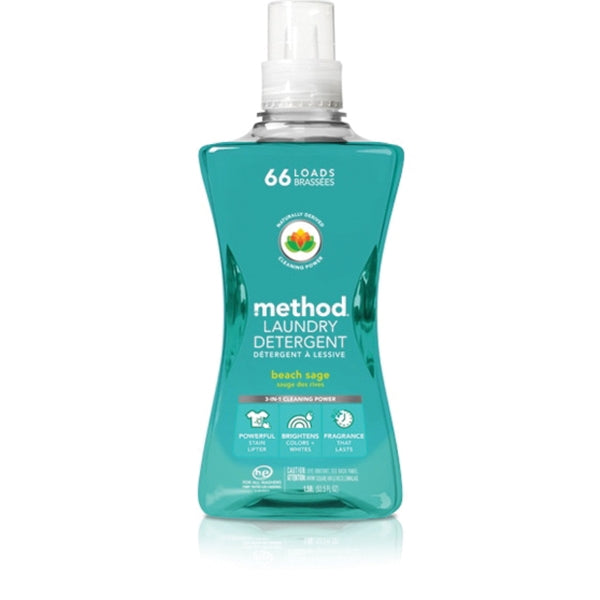 method 1489 Laundry Detergent, 53.5 oz Bottle, Liquid, Pleasant