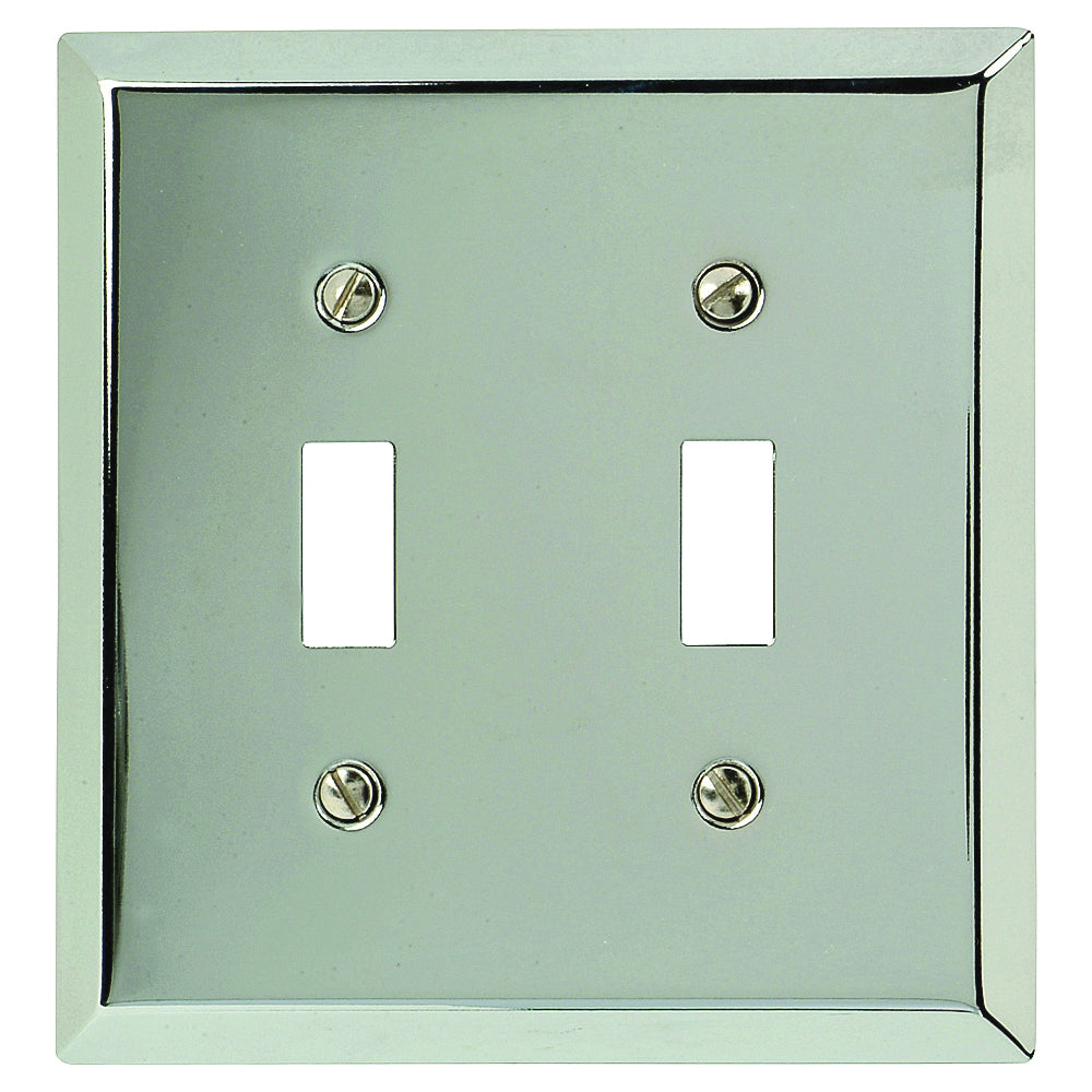 Amerelle 161TT Wallplate, 4-15/16 in L, 4-9/16 in W, 2 -Gang, Steel, Polished Chrome