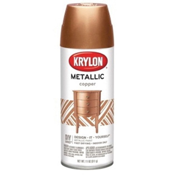 Krylon K02203007 Spray Paint, Metallic, Copper, 12 oz, Aerosol Can