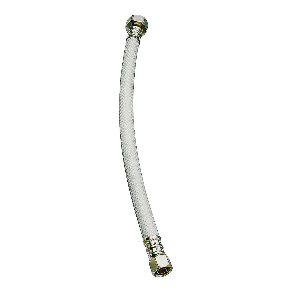 Plumb Pak EZ Series PP23861 Sink Supply Tube, 3/8 in Inlet, Compression Inlet, 1/2 in Outlet, FIP Outlet, Vinyl Tubing