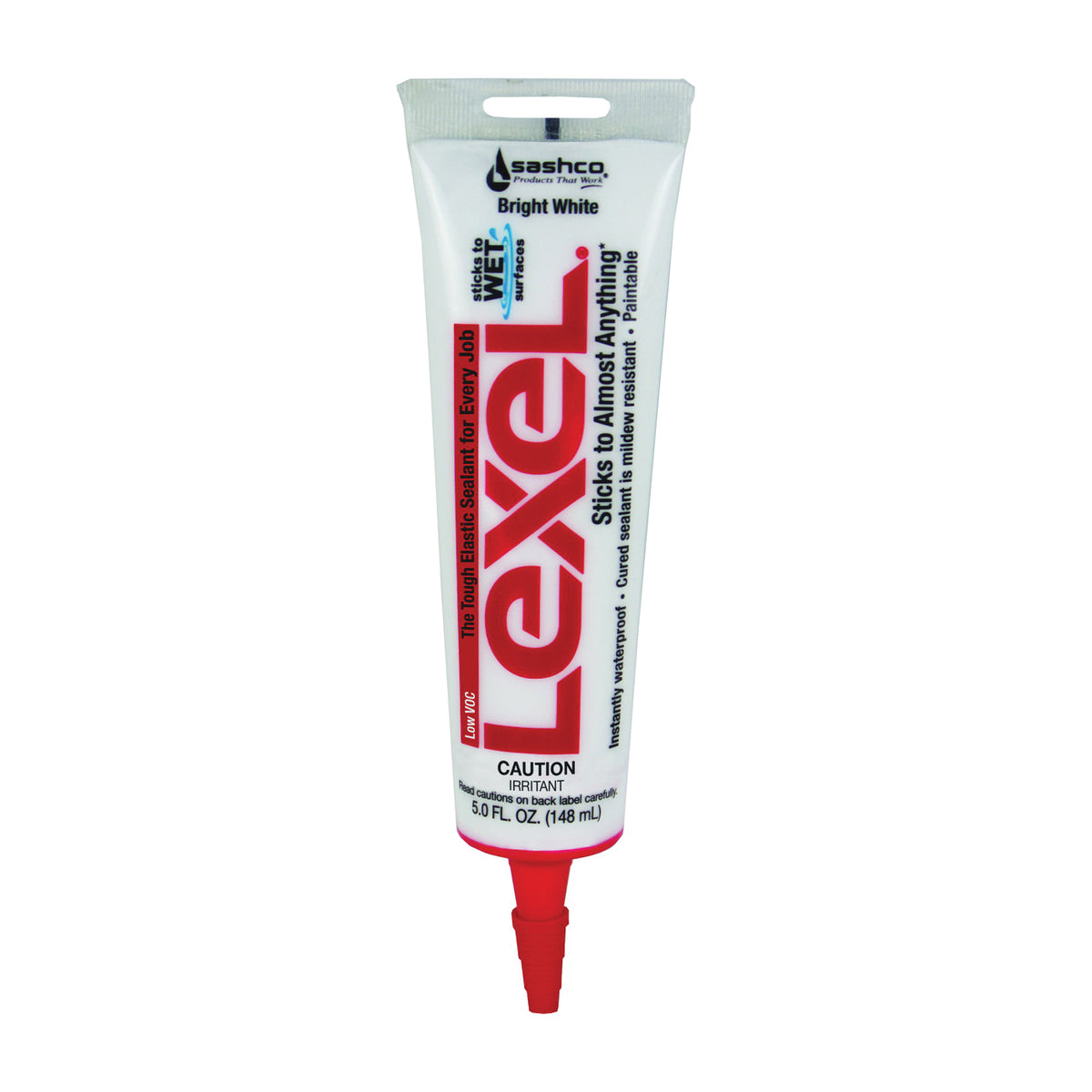 Lexel 13043 Elastic Sealant, White, 7 days Curing, 0 to 120 deg F, 10.5 oz Squeeze Tube