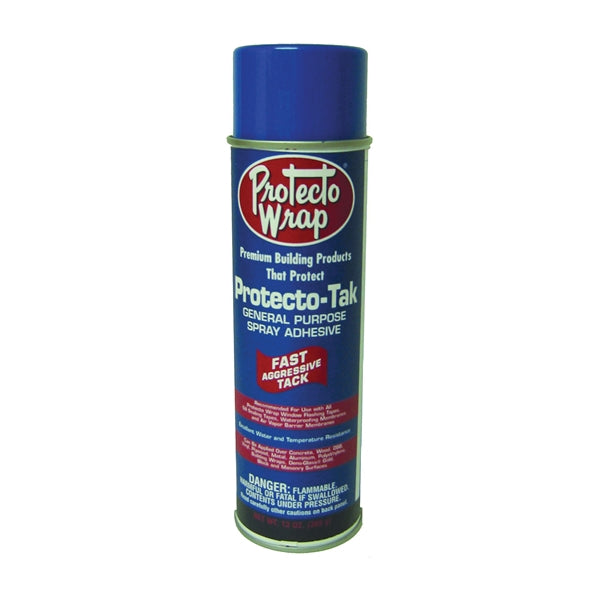 Protecto Wrap Protecto-Tak 9BF24/85100 Spray Adhesive, Mild Solvent, White, 13 oz Aerosol Can