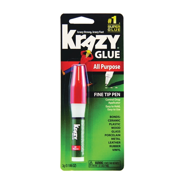 Krazy Glue KG82448R All Purpose Glue Pen, Clear, 3 g Tube