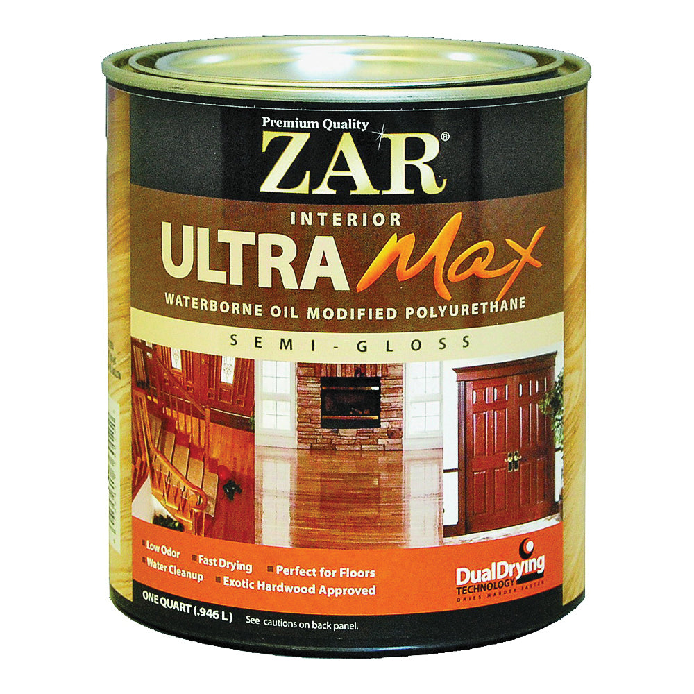 ZAR 36112 Polyurethane, Semi-Gloss, Liquid, Milky Clear, 1 qt, Can