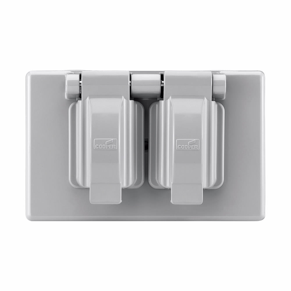 Eaton Wiring Devices S1962 Cover, 4-9/16 in L, 2-7/8 in W, Rectangular, Thermoplastic, Gray