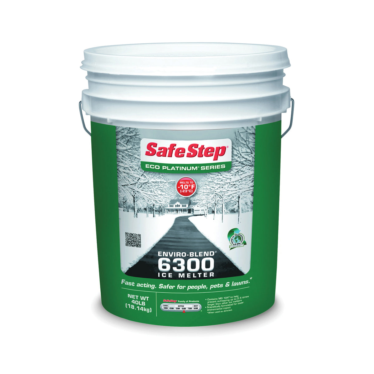 Safe Step 56840 Ice Melter, Crystalline Solid, White, 40 lb Pail