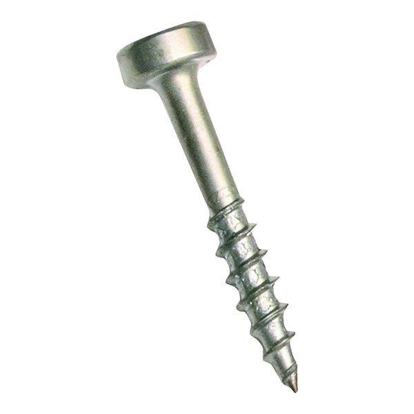 Kreg SPS-C1 - 100 Pocket-Hole Screw, #7 Thread, 1 in L, Coarse Thread, Pan Head, Square Drive, Steel, Zinc, 100 PK