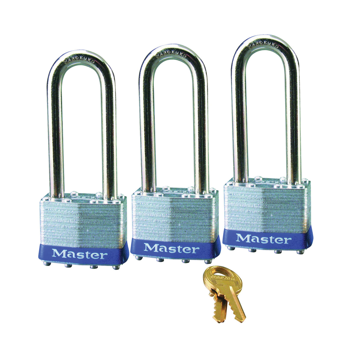 Master Lock 1TRILJ Padlock, Keyed Alike Key, 5/16 in Dia Shackle, 2-1/2 in H Shackle, Steel Shackle, Steel Body