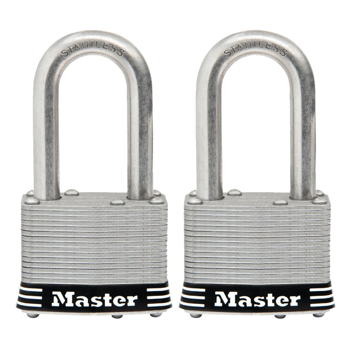 Master Lock 1SSTLFHC Padlock Set, Keyed Alike Key, 5/16 in Dia Shackle, 1-1/2 in H Shackle, Stainless Steel Shackle