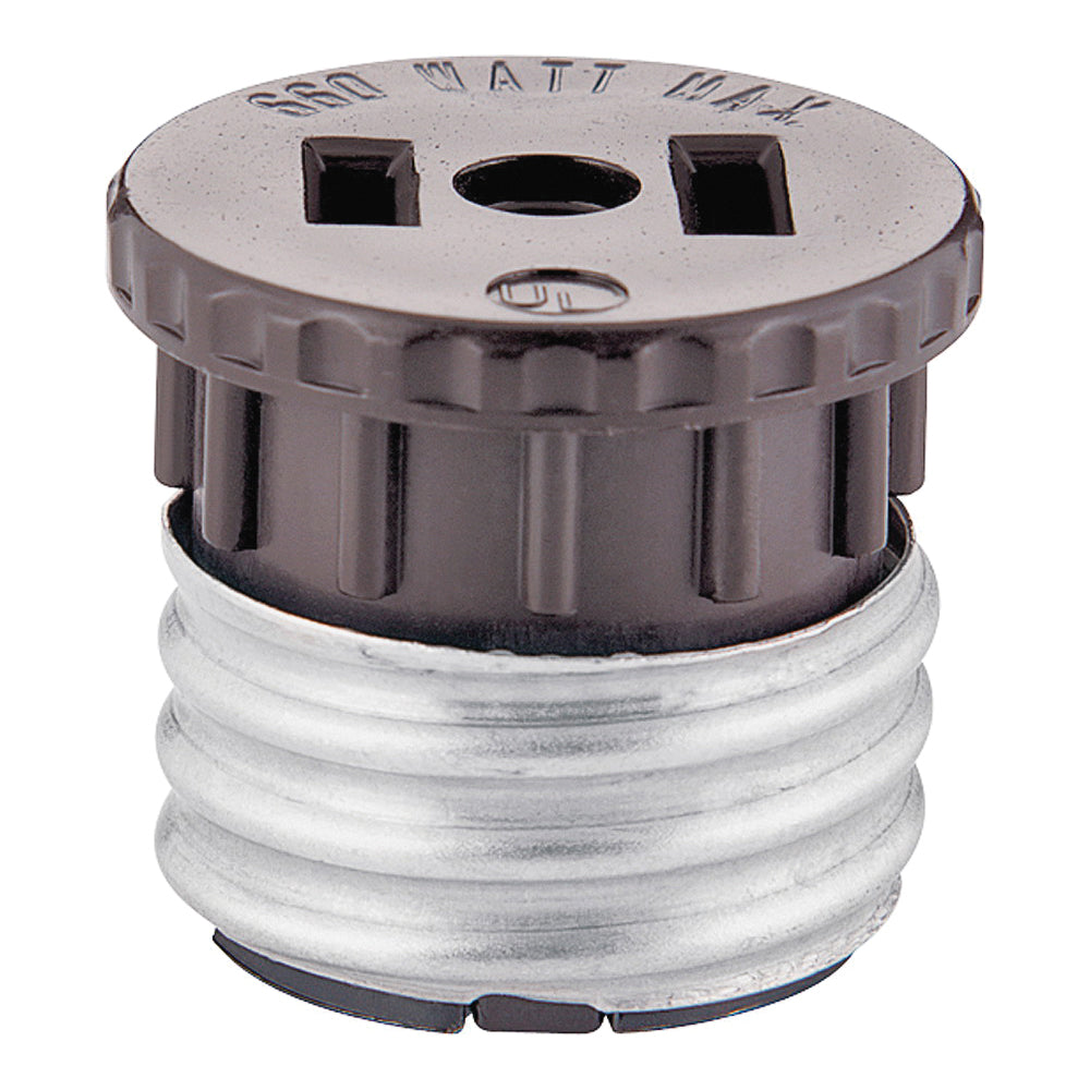 Eaton Wiring Devices BP758B Lamp Holder Adapter, 660 W, 1-Outlet, Brown