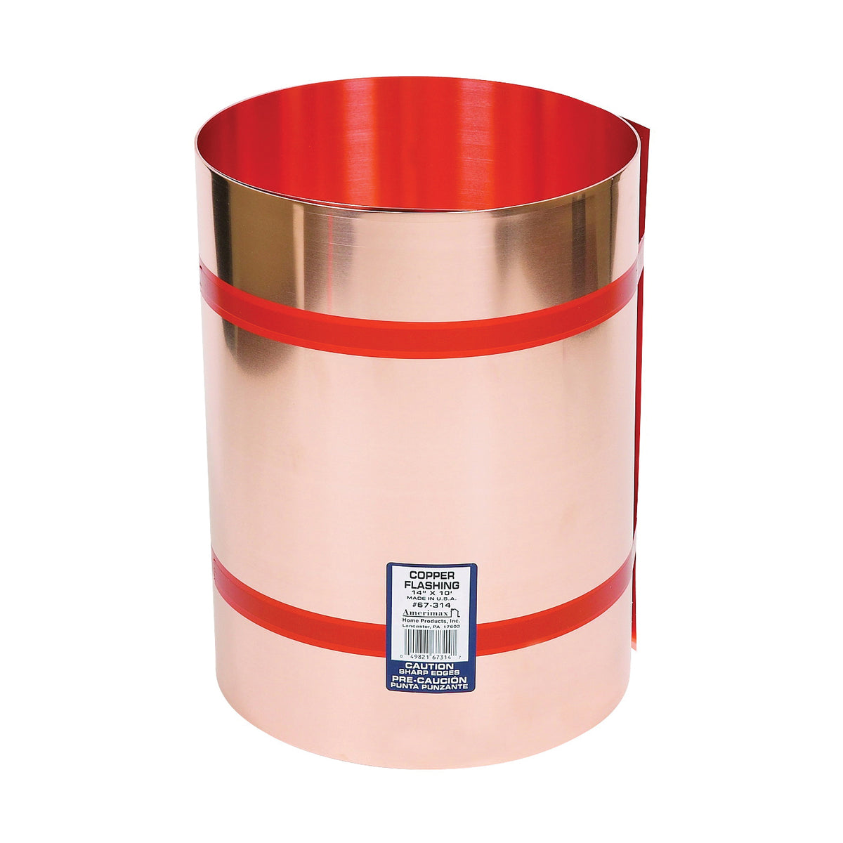 Amerimax 67314 Flashing Roll, 10 ft OAL, 14 in OAW, Copper