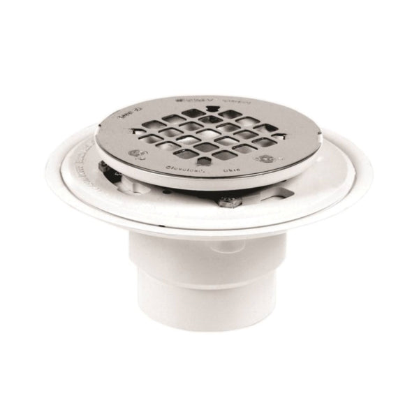 Oatey 42202 Shower Drain, PVC, White, For: 2 in and 3 in Pipes