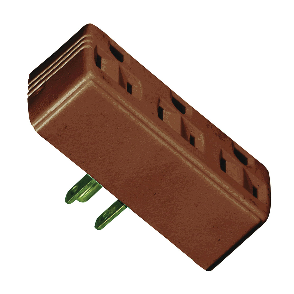 Eaton Wiring Devices 1147B-BOX Outlet Adapter, 2 -Pole, 15 A, 125 V, 3 -Outlet, NEMA: NEMA 5-15R, Brown