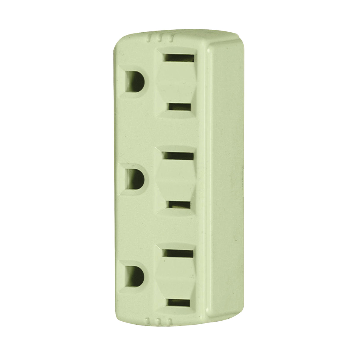 Eaton Wiring Devices 1147V-BOX Outlet Adapter, 2 -Pole, 15 A, 125 V, 3 -Outlet, NEMA: NEMA 5-15R, Ivory