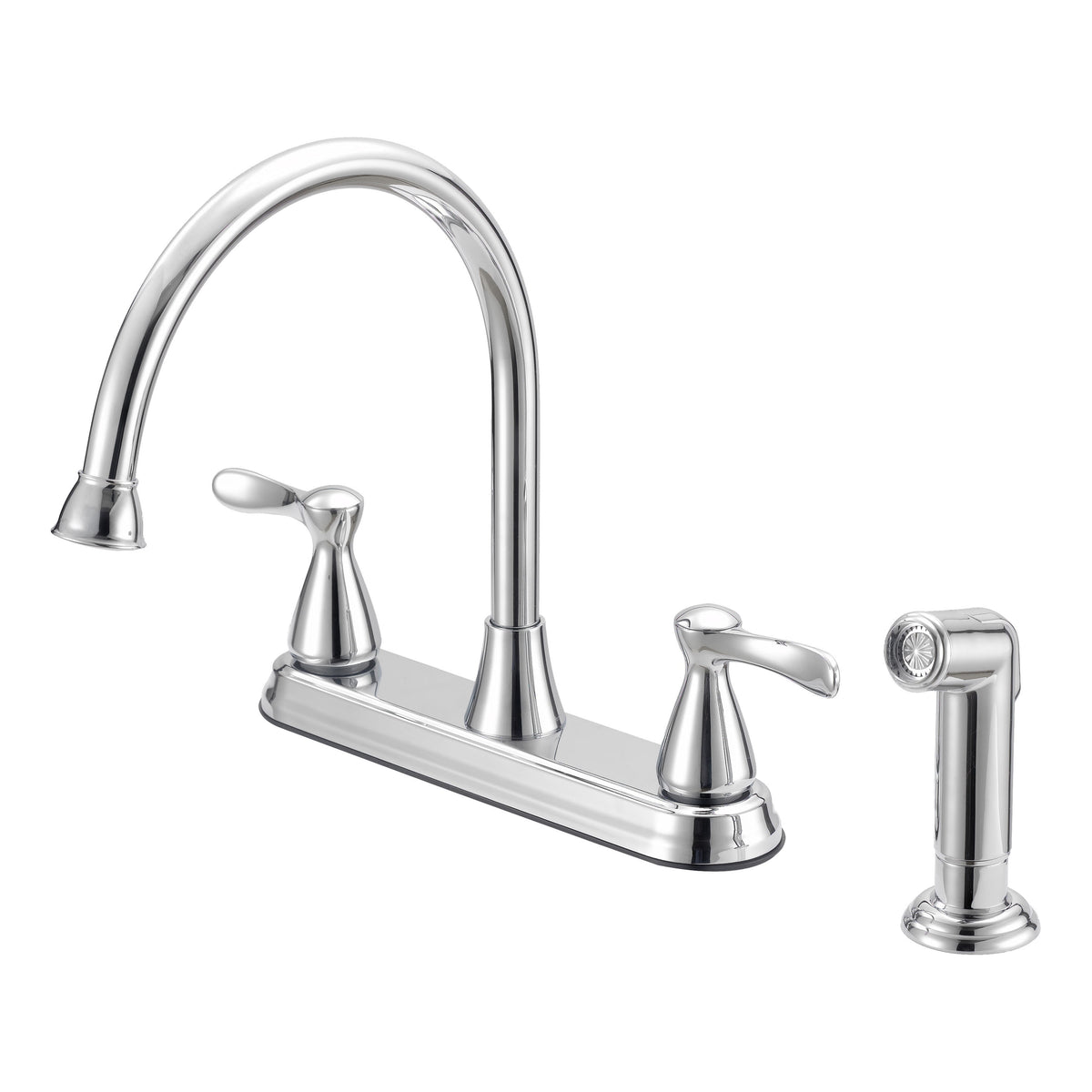 Boston Harbor F8210001CP Kitchen Faucet, 1.8 gpm, 4-Faucet Hole, Metal/Plastic, Chrome Plated, Deck Mounting