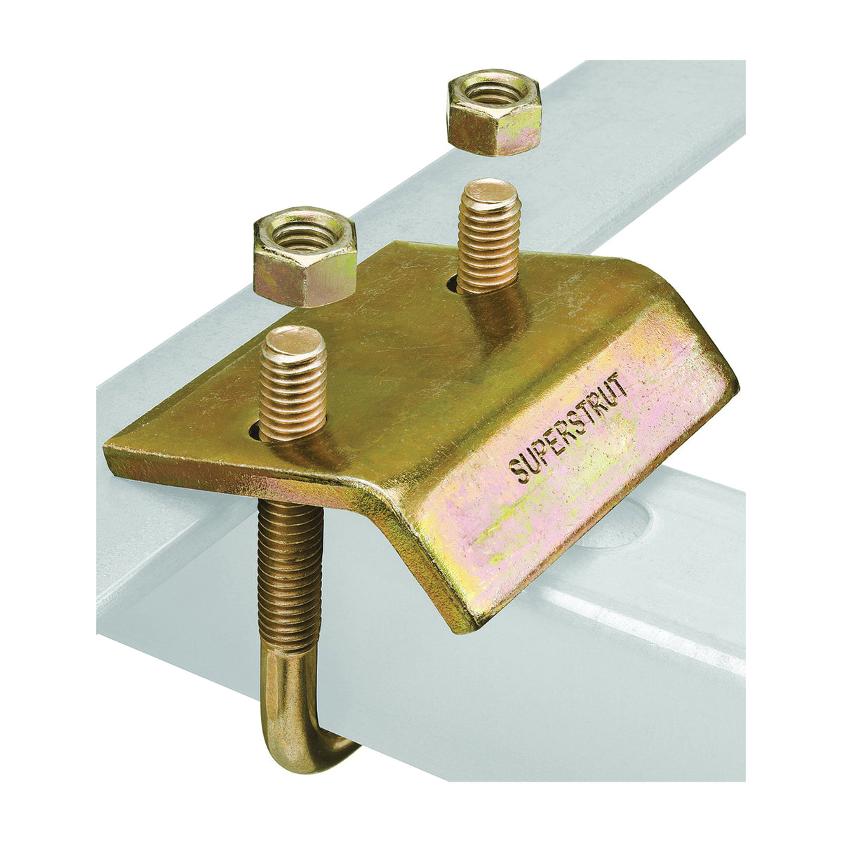 SuperStrut ZU501-10 Beam Clamp, Steel, Gold, Galvanized