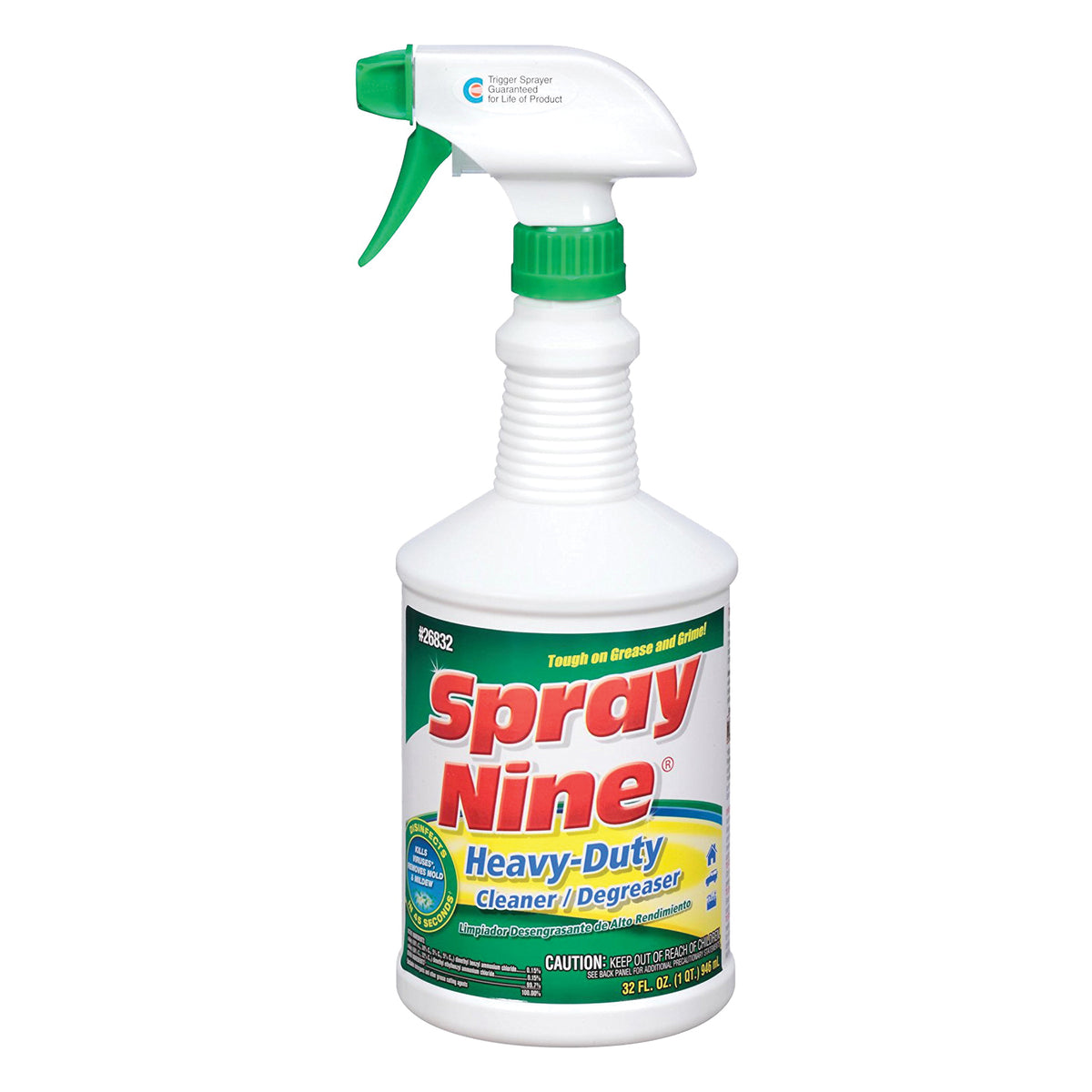 Spray Nine 26832 Cleaner and Degreaser, 32 fl-oz, Liquid, Citrus, Clear