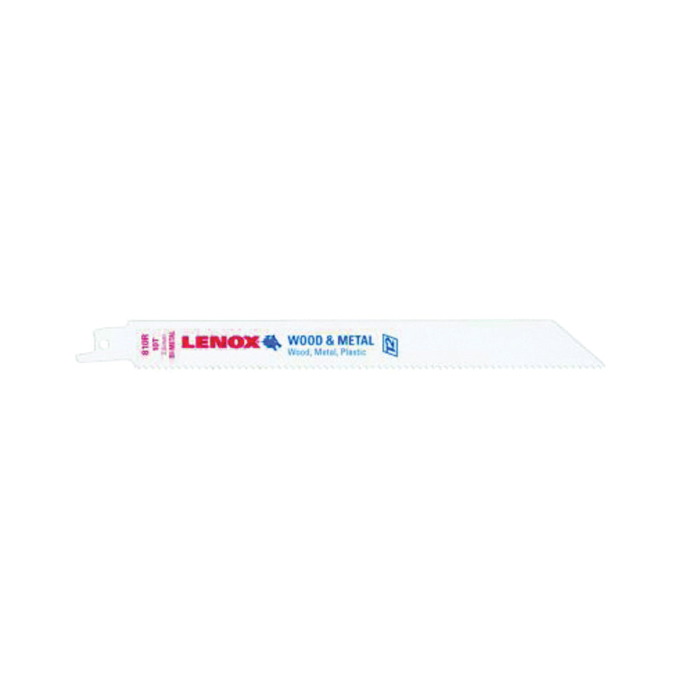 Lenox 20581S810R Reciprocating Saw Blade, 3/4 in W, 8 in L, 10 TPI, HSS Cutting Edge