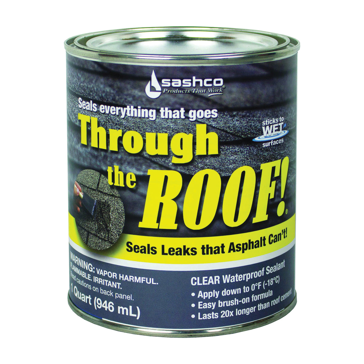 Through The Roof! 14023 Cement and Patching Sealant, Clear, Liquid, 1 qt Container