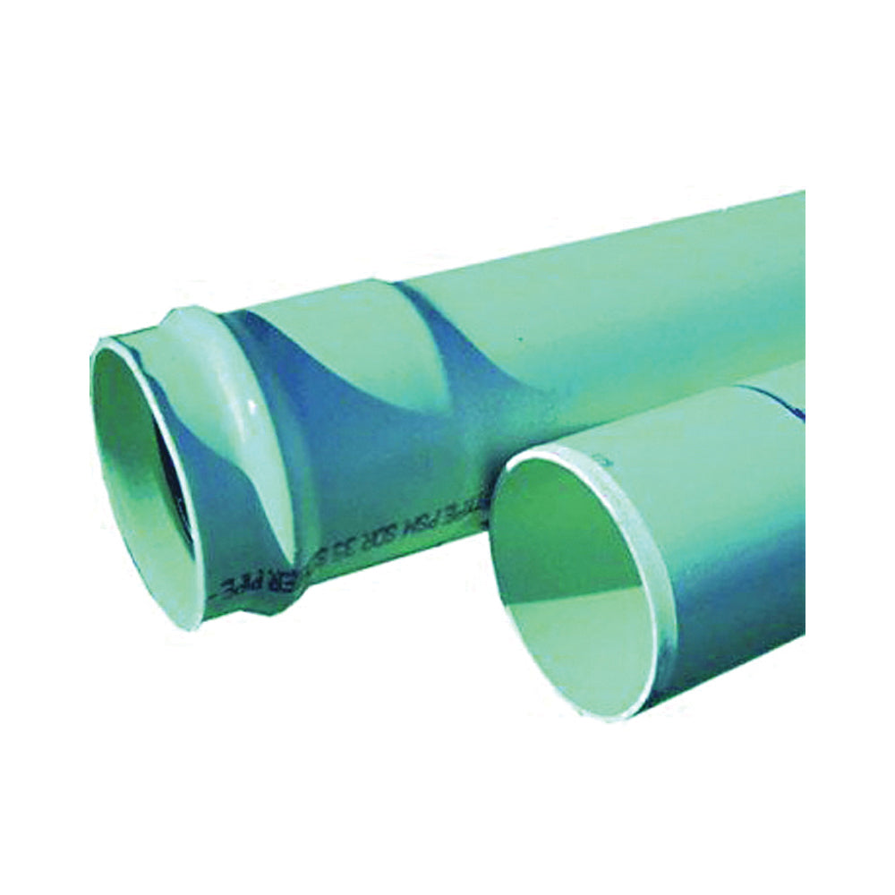 GENOVA 40050G Sewer and Drain Pipe, 4 in, 14 ft L, Green