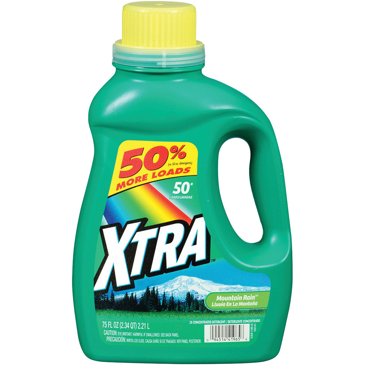 XTRA 41965 Laundry Detergent, 75 oz, Liquid, Mountain Rain