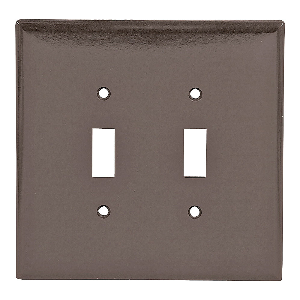 Eaton Wiring Devices 2149B-BOX Wallplate, 5-1/4 in L, 5.31 in W, 2 -Gang, Thermoset, Brown