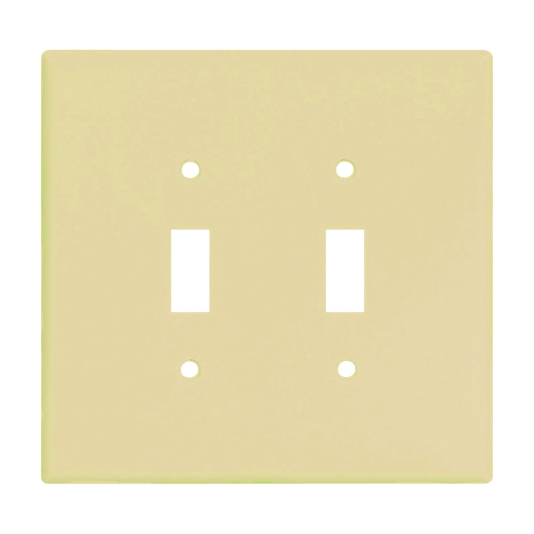 Eaton Wiring Devices 2149V-BOX Wallplate, 5-1/4 in L, 5.31 in W, 2 -Gang, Thermoset, Ivory
