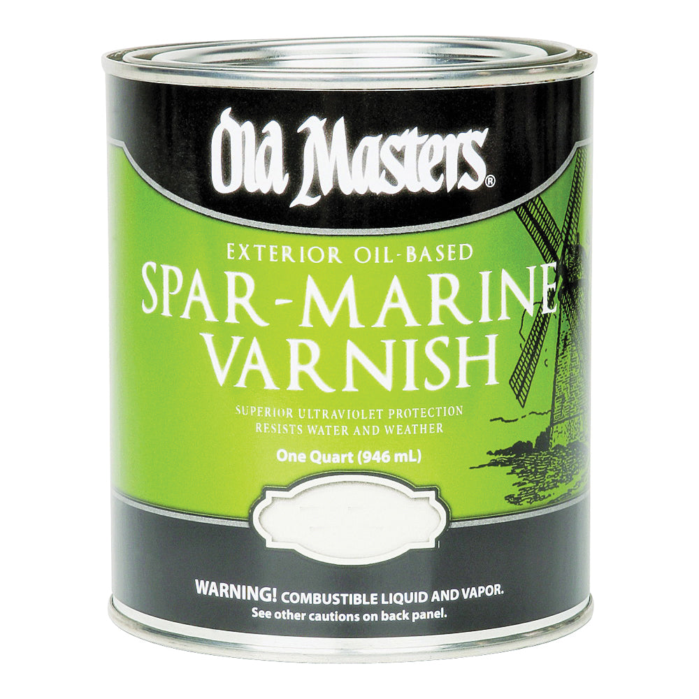 Old Masters 92404 Spar Marine Varnish, Gloss, Liquid, 1 qt, Pail