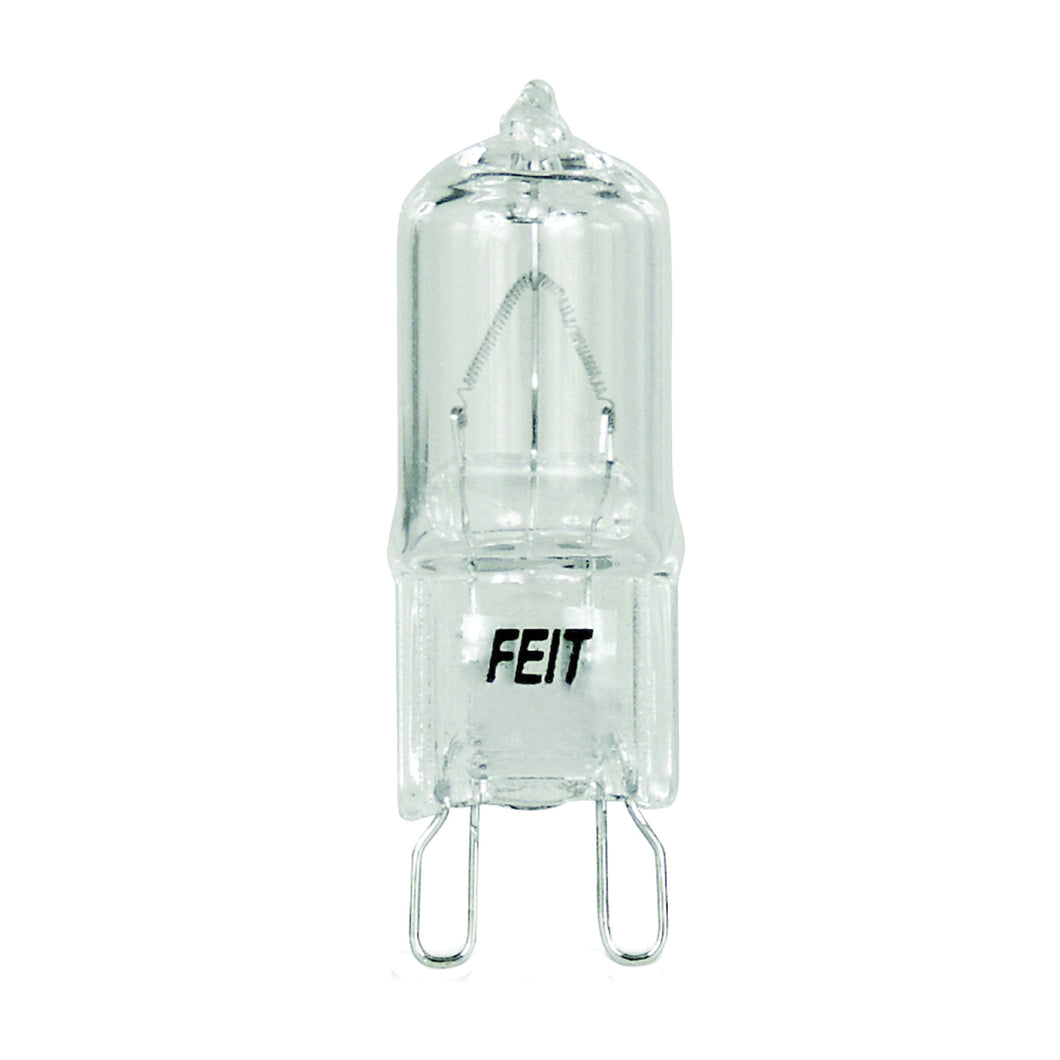 Feit Electric BPQ60/G9 Halogen Bulb, 60 W, G9 Lamp Base, JCD T4 Lamp, 3000 K Color Temp, 2000 hr Average Life