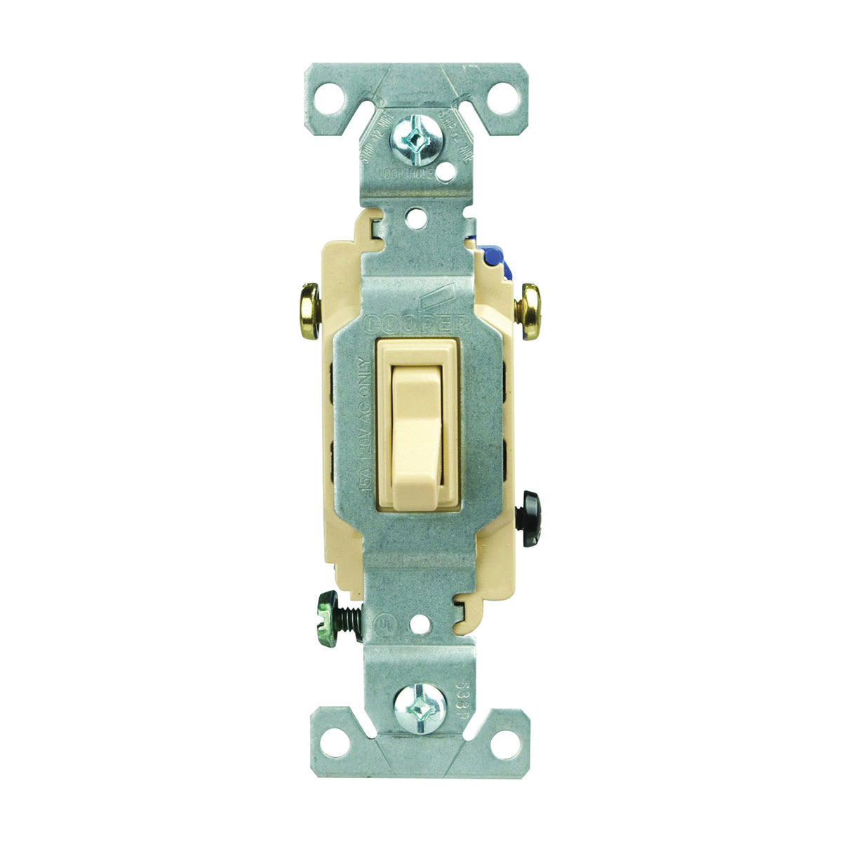 Eaton Wiring Devices C1303-7V Toggle Switch, 15 A, 120 V, Push-In Terminal, Polycarbonate Housing Material, Ivory