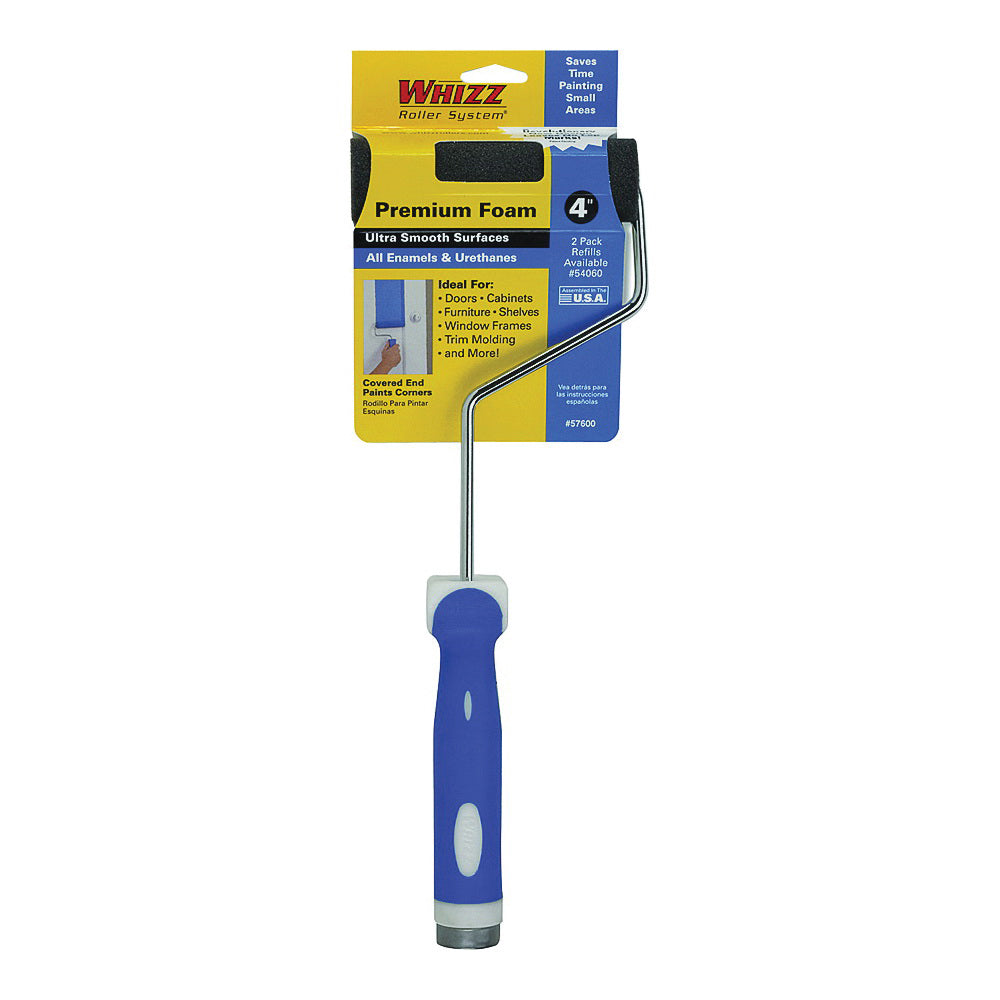 WHIZZ 57600 Mini Roller, Foam Cover, Soft Touch Handle, 4 in L Roller