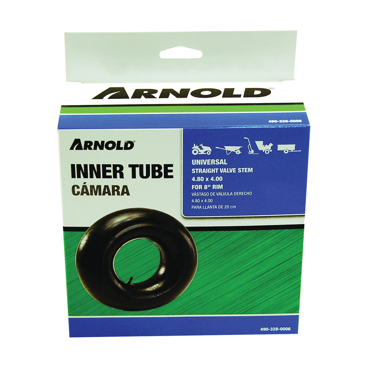 ARNOLD 490-328-0006 Wheelbarrow Inner Tube, 16 in, For: 8 in Rim, 4.80 x 4 in Tire