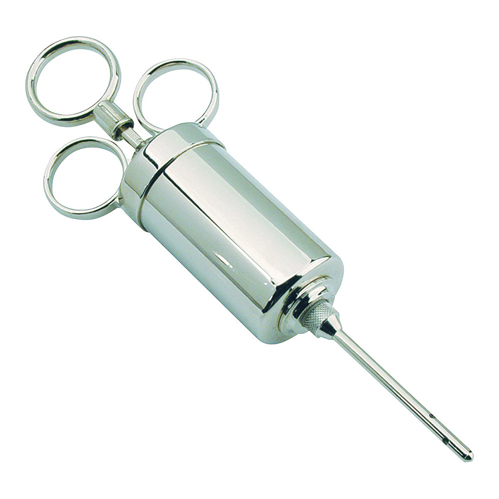 Weston 23-0402-W Marinade Injector, 2 oz Capacity, 3 in L Needle, 4-Hole Injector Needle, Silver