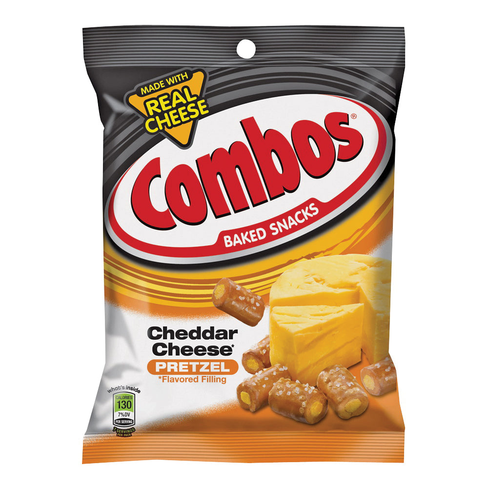 Combos CCPC12 Baked Snacks, Cheddar, Cheese Flavor, 6.3 oz