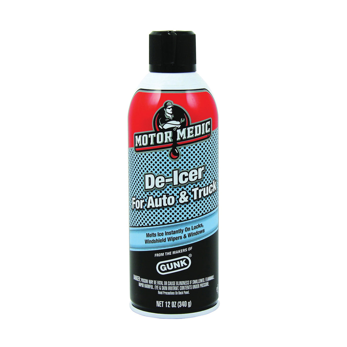 MOTOR MEDIC DE1 Windshield De-Icer, 12 oz, Liquid, Alcohol