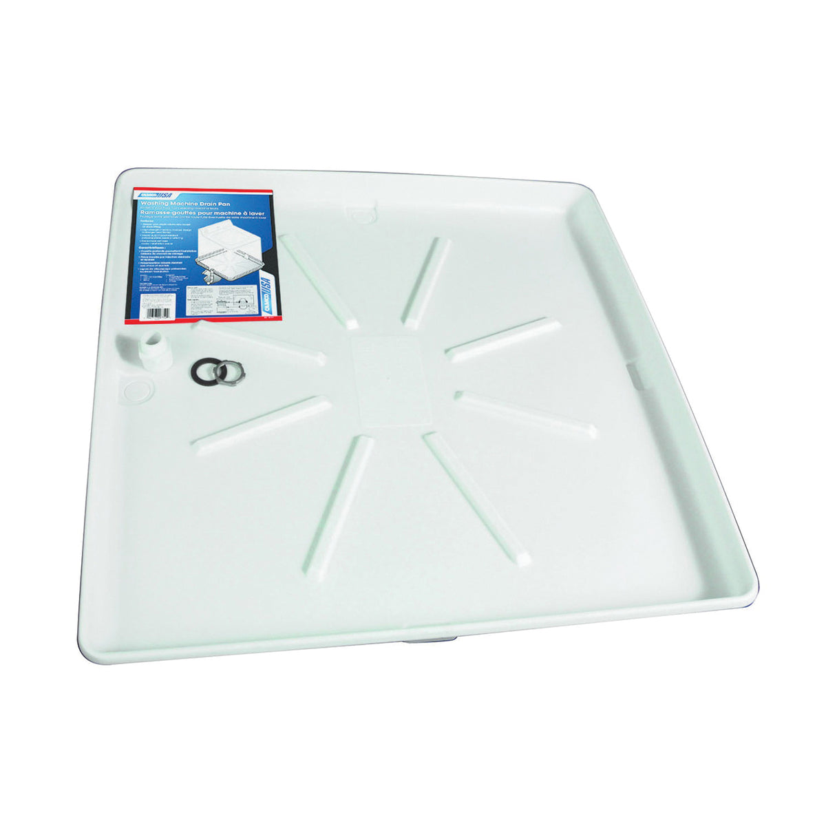CAMCO 20752 Washing Machine Drain Pan, Polypropylene, White, Matte