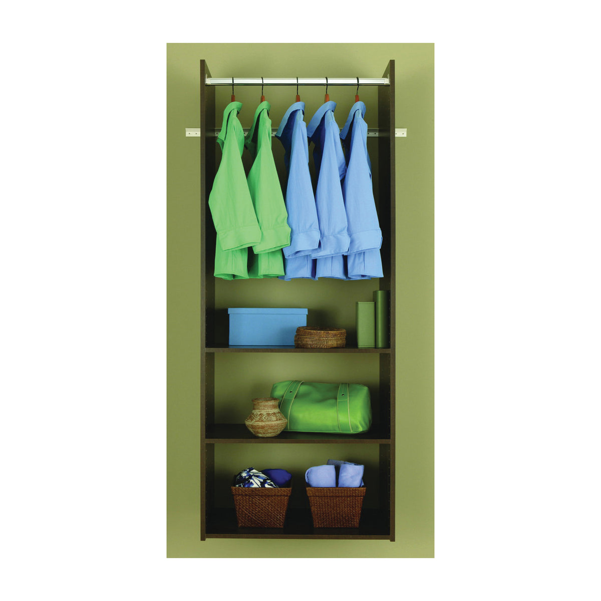 Easy Track RV1472-T Tower Closet, 5/8 in W, 72 in H, 3-Shelf
