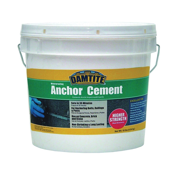 DAMTITE 08122/08121 Anchoring Cement, Powder, Gray, 48 hr Curing, 10 lb Pail