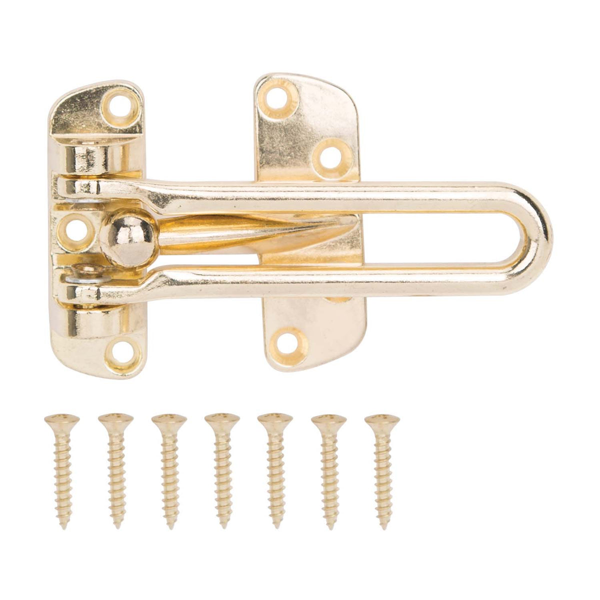 ProSource 20546BSB-PS Security Door Guard, 4-1/8 in L, 2-1/2 in W, Zinc Die-Cast, Brass