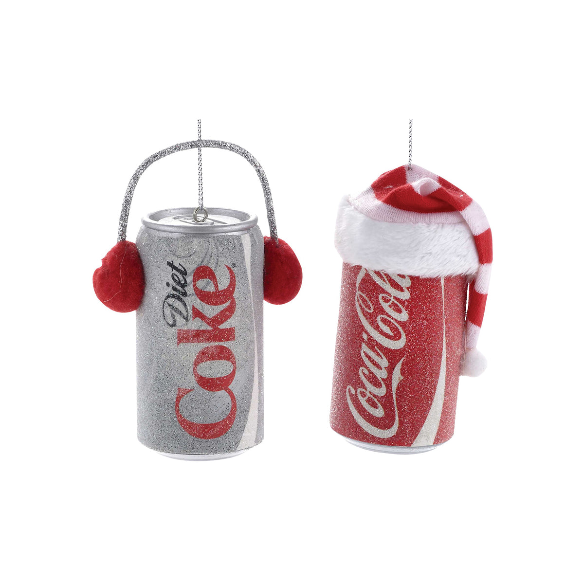 Kurt S Adler Coca-Cola CC1103 Can Ornament, 3-1/2 in H, Mica/Polyester/PVC