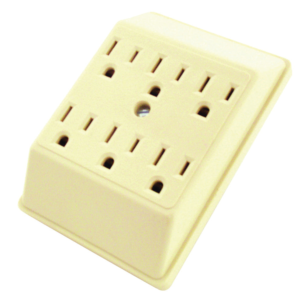 Eaton Wiring Devices C1146V Outlet Adapter, 2 -Pole, 15 A, 125 V, 6 -Outlet, NEMA: NEMA 5-15R, Ivory