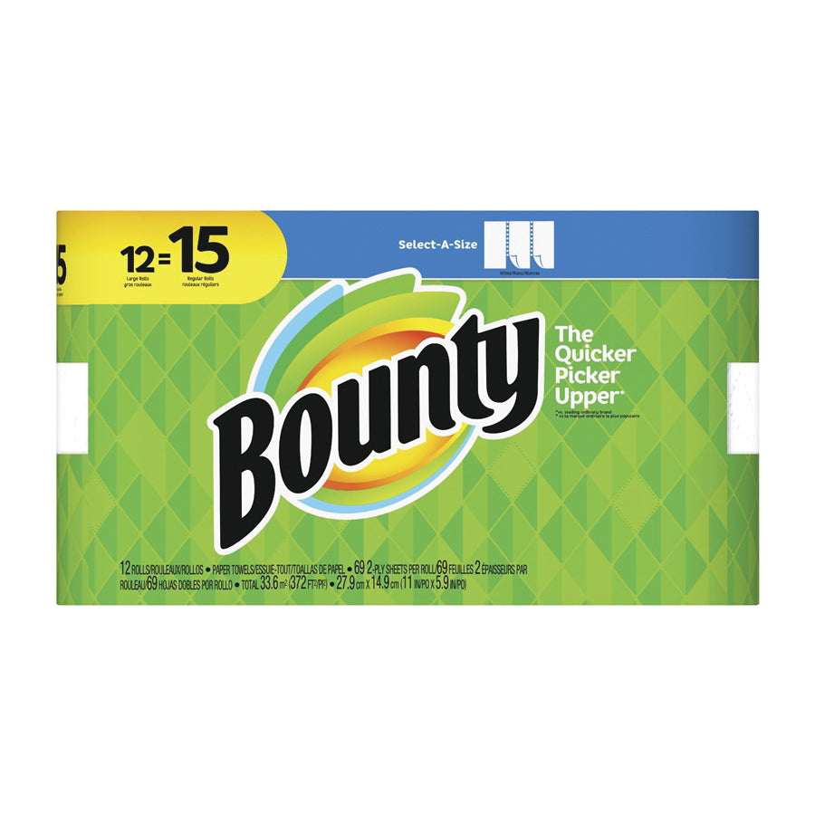 Bounty Select-A-Size 95007 Paper Towel, 11 in L, 6 in W, 2-Ply