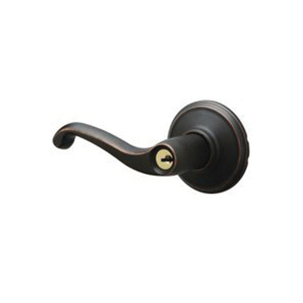 Schlage Flair Series F51A V FLA 716 Entry Lever Lockset, Solid Brass, Aged Bronze