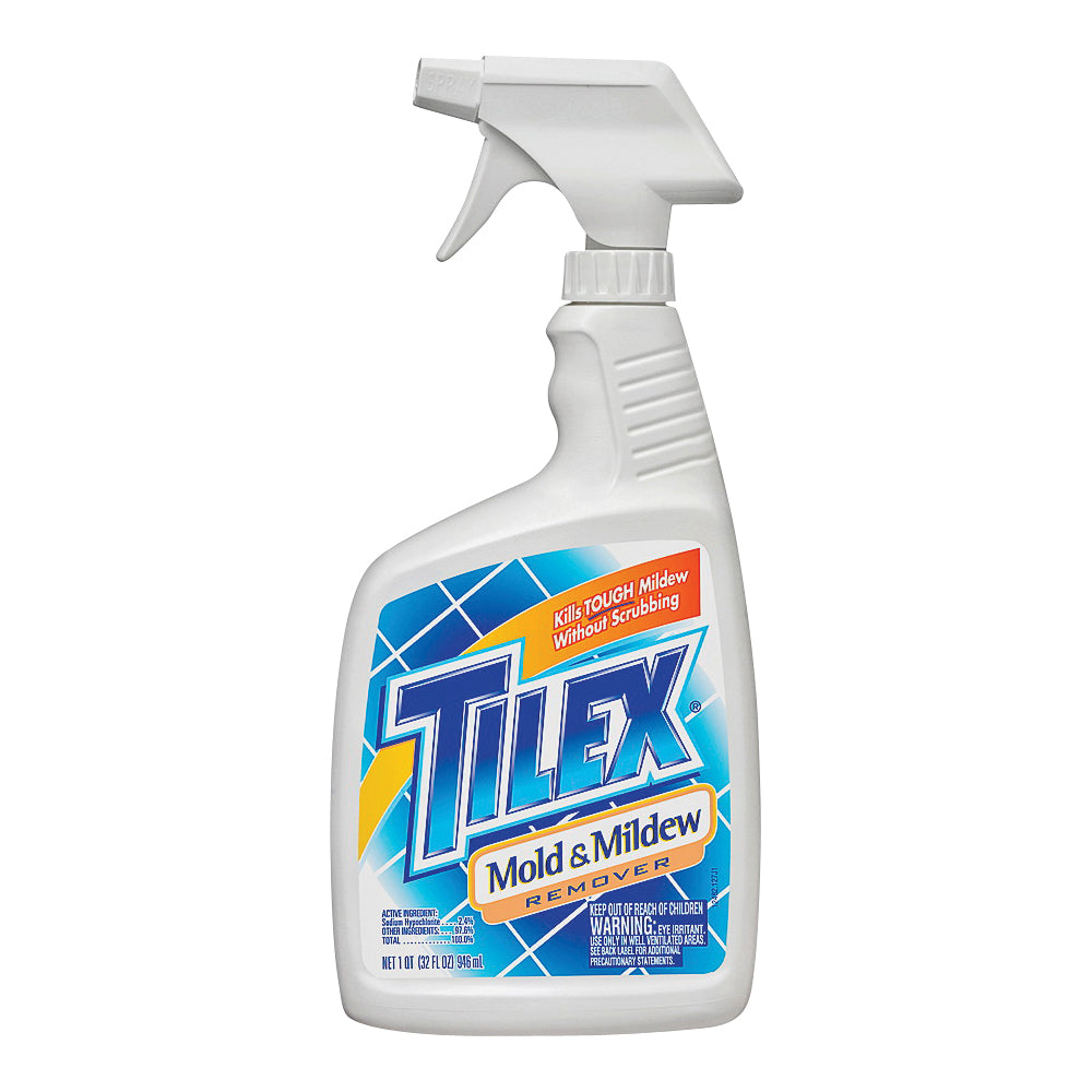 Tilex 01195 Mold and Mildew Stain Remover, 32 oz, Liquid, Bleach, Faint Yellow