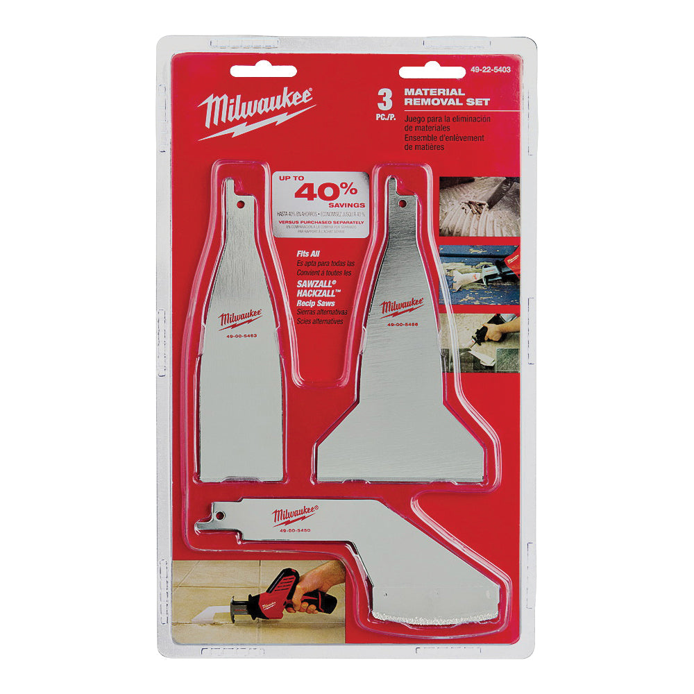 Milwaukee Sawzall Series 49-22-5403 Material Removal Blade Set, Carbide